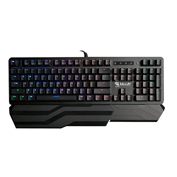 Bloody B975 Light Strike (LK Libra) Optical Gaming Keyboard with Aluminum Wrist Rest - RGB LED Backlit - LK Orange Switch (Tactile & Clicky)
