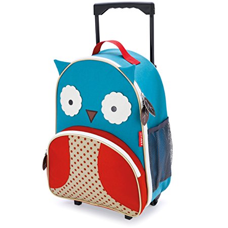 Skip Hop Zoo Little Kid and Toddler Travel Rolling Luggage Backpack, Ages 3 , Multi Otis Owl