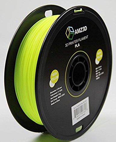 1.75mm Neon Yellow PLA 3D Printer Filament - 1kg Spool (2.2 lbs) - Dimensional Accuracy  /- 0.03mm