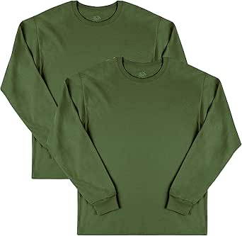 Fruit of the Loom Men's Eversoft Cotton Long Sleeve T Shirts, Breathable & Moisture Wicking with Odor Control, Sizes S-4x