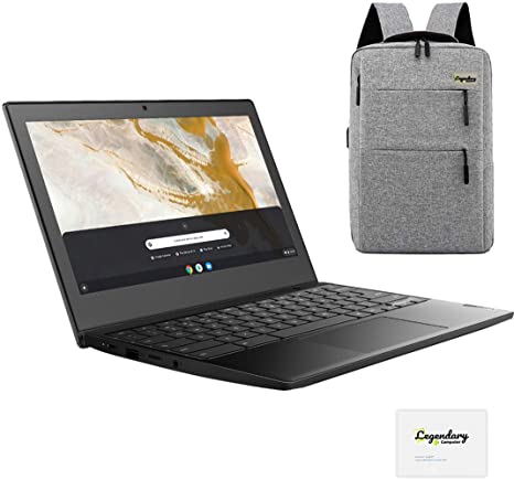 2021 Lenovo 3 11" Lightweight Chromebook, 11.6-Inch HD Display, AMD A6-9220C Dual-Core Processor, 4GB LPDDR3, 32GB eMMC, Webcam, Chrome OS, OnyxBlack /Legendary Accessories