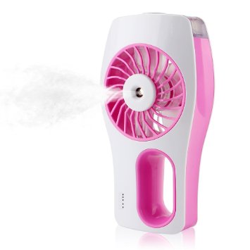 iEGrow Handheld USB Mini Misting Cooling Fan Humidifier Color Pink