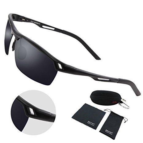 Duco Men's Sports Style Polarized Sunglasses Driver Glasses Metal Frame 8550
