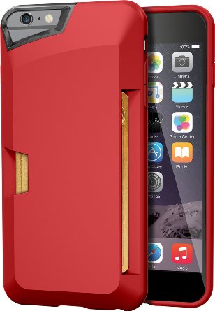 iPhone 6 Plus6s Plus Wallet Case - Vault Slim Wallet for iPhone 66s 55 by Silk - Ultra Slim Protective Credit Card Phone Cover Red Rouge