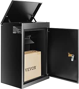 VEVOR Package Delivery Boxes for Outside 15.4" x 10.6" x 20.5", Galvanized Steel Wall Mount Mailbox with Coded Lock, Anti-Theft Baffle, IPX3 Waterproof Lockable Large Mail Box for Porch, Curbside