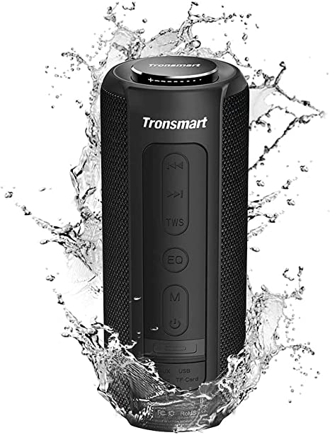 Tronsmart T6 Plus Portable Waterproof Bluetooth Speaker, Stereo Subwoofer Speaker, Deep Bass, 40W, 15H Playtime, USB-C, Wireless Speaker for Indoor/Outdoor Party, Camping, Beach