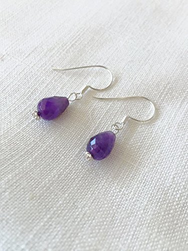 Handmade Purple Amethyst Gemstone Drop Earrings Handmade Gemstone Earrings Gemstone Jewelry