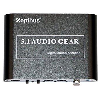 Zepthus® 5.1 Audio Gear Digital Sound Decoder Digital to Analog Audio Converter Transfer the Dts/ac-3 Signal and Stereo(r/l) Into 5.1 Output