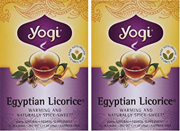 Yogi Tea - Egyptian Licorice - Warming & Naturally Spicy-Sweet - 16 Tea Bags Each (Pack of 2)