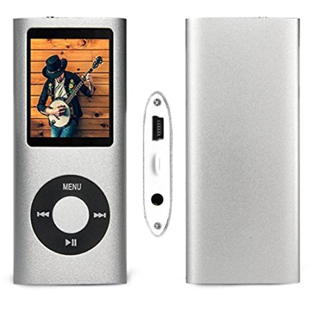 G.G.Martinsen 16 GB Mini Usb Port Slim Small Multi-lingual Selection 1.78 LCD Portable Mp3/Mp4, Mp3Player , Mp4Player , Video Player , Music Player , Media Player , Audio player With Photo Viewer , E-book Reader , Voice Recorder ,Games & Movie-Silver