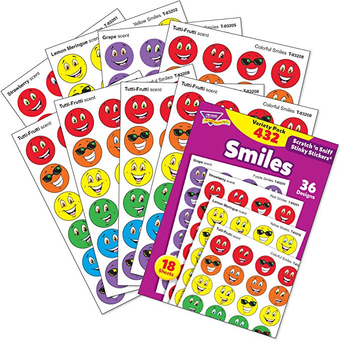 TREND enterprises, Inc. Smiles Stinky Stickers Variety Pack, 432 ct