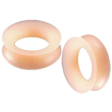 38mm Skin Silicone Double Flare Flesh Tunnels Ear Large Gauge Plugs AECE Ear Stretching Stretchers Piercing SI04 2Pcs