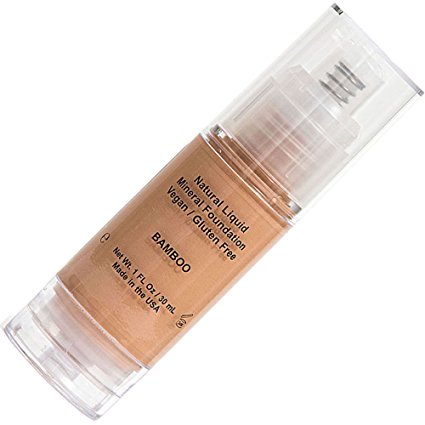 Neutral Liquid Mineral Foundation Best Cosmetics Formula For Young to Older Mature Women with Full Skin Coverage, Pump to Complete Beauty to Cover and Achieve The Flawless Look - Bamboo