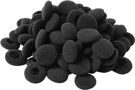 uxcell 70pcs Replacement Earphone Cushion, Soft Sponge Earpads with 1.8mm Inner Hole, Breathable Earbuds Foam Ear Tips Covers Fits Most Flat Round and Oval Headphones, 35 Pairs Black