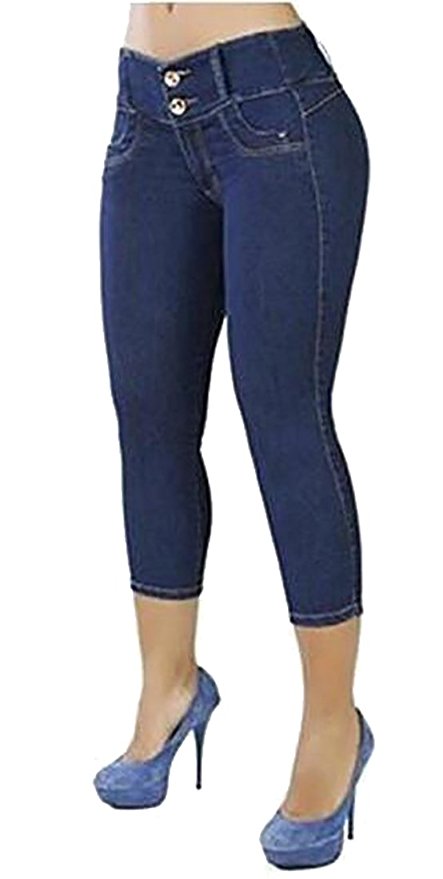 Jaycargogo Capri Jeggings For Women High Waisted Jeggings Skinny Jeans With Pockets