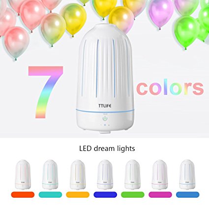 TTLIFE New Design Colorful Aroma Humidifier 2L large capacity water curtain shaped Essential Oil Diffuser &Humidifier 2in1 Waterless Auto Shut-off For Bedroom and living room