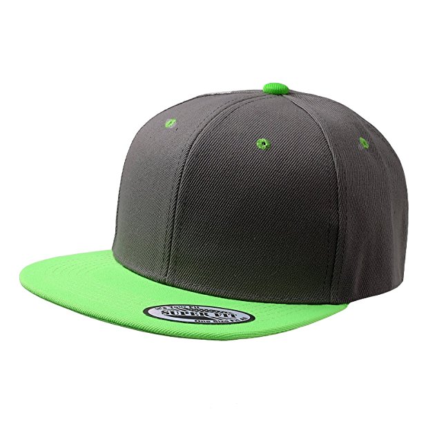 Blank Adjustable Flat Bill Plain Snapback Hats Caps (All Colors)