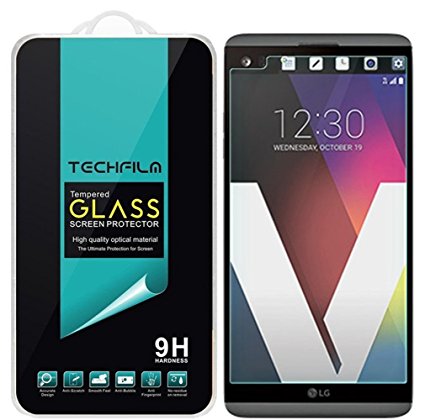 TechFilm LG V20 Tempered Glass Screen Protector, Premium Ballistic Glass Round Edge [0.3mm] Ultra-Clear Anti-Scratch, Anti-Fingerprint, Bubble Free- Retail Packaging