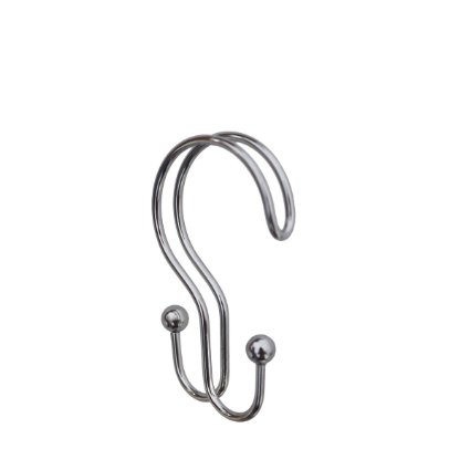 IMIEE Shower Curtain Rings Hooks with Double Glide Stainless Steel Polished Chrome Heavy Duty, Set of 12