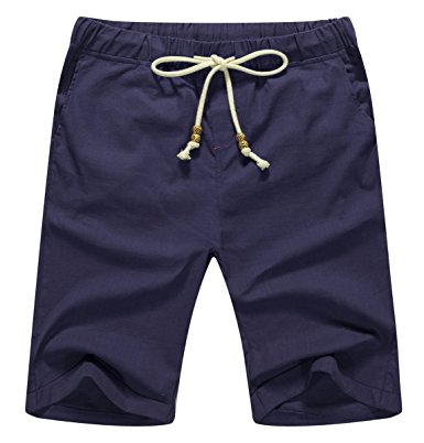 NITAGUT Men's Linen Casual Classic Fit Short