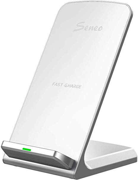 Wireless Charger, Seneo Qi-Certified 10W Fast Wireless Charger for Galaxy Note10/Note 9/S10/S9/S8, Standard for iPhone 11/11 Pro MAX/XR/XS MAX/XS/X/8/8P/LG V30/V40/Google Pixel 3(No AC Adapter)
