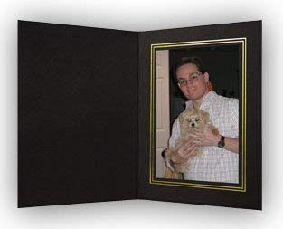 Black/Gold Cardboard Photo Folder 4x6 - Pack of 100 by shopwise