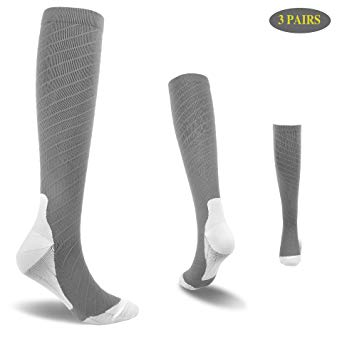 OXYVAN 3 pairs Compression Socks Men & Women - Athletic Fit Running,Travel & Recovery