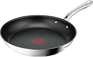 Tefal Infinite Pfanne Induktion 28 cm, Bratpfanne mit Antihaftversiegelung, Thermo-Signal bei idealer Brattemperatur, einfache Reinigung, für alle Herdarten geeignet, Premium-Edelstahl, H81506