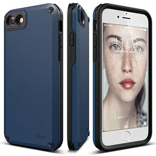 elago iPhone 8 / iPhone 7 Case [Armor][Jean Indigo] - [Military Drop Test Certified][Secret Pocket][Anti-Shock]