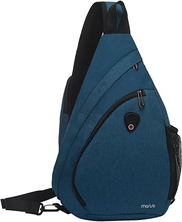 MOSISO Sling Hiking Backpack,Travel Daypack Fan-shaped Rope Crossbody Shoulder Bag