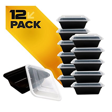 Fitpacker MINI Meal Prep Containers - BPA-free - Reusable, Washable, Microwavable Healthy Food Containers with Lids (12 Pack, 12 Ounce) (12)