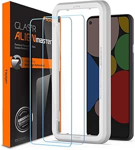 SPIGEN AlignMaster Glas.tR Slim Screen Protector Designed for Google Google Pixel 5 (2020) Auto Align Technology Tempered Glass [2-Pack] - Clear