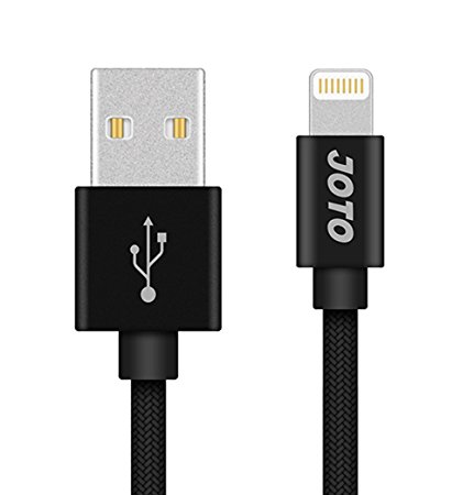 Lightning to USB Cable, [Heavy Duty Nylon Braided] Apple MFi Certified JOTO Lightning Cable (3.3ft long), Data Sync Charge Cable for iPhone 6S 6 Plus 6 5s 5c 5, iPad Pro, Air 2, mini 4, iPod (Black)