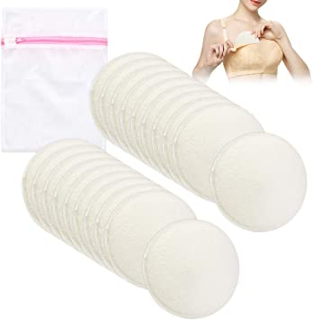 TIMESETL 20pcs Bamboo Nursing Pads, Reusable Nursing Pads Breastfeeding Pads Washable Breast Pads with Laundry Bag, Eco Pads for Breastfeeding