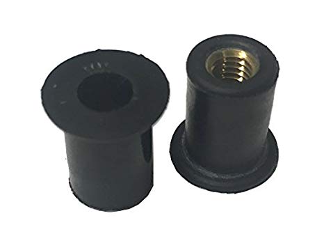 25 Rubber Well Nuts M5-.8 .554 Length 3/8" Hole