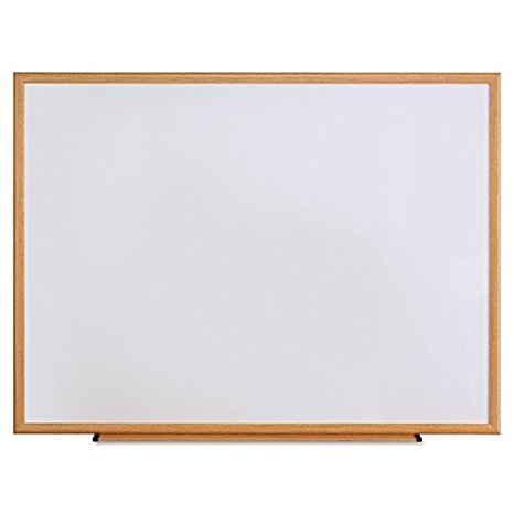 Universal One Dry Erase Board, Melamine, 48 x 36, Oak Frame