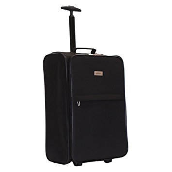 Karabar Cabin Approved 21 Inch Super Lightweight Suitcase 55 x 40 x 20 cm all parts included (Black)