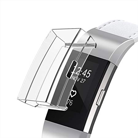 Minfex Screen Protector for Fitbit Charge 2, Soft TPU Cover Case Protective Casing Scratch Proof Transparent Frame Shell Accessories for Fitbit Charge 2 Smartwatch