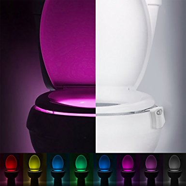 Motion Activated Toilet Night light 8-Color Motion Sensor LED Toilet Bowl Light-Light Detection