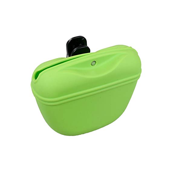 Rosewood Silicone Treat Bag Pouch for Dog Travel And Training, Green