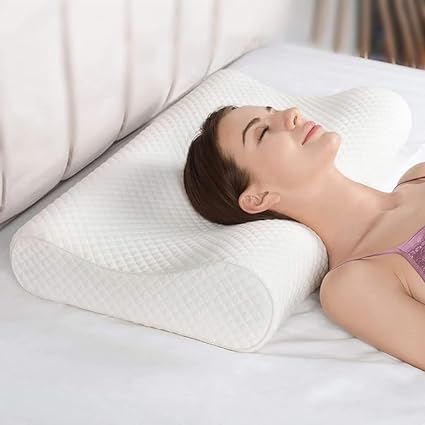 FineDine Memory Foam Pillow Contour Cervical Mirror Finish Nesting Bowls Orthopedic Memory Foam Pillow (Standard)