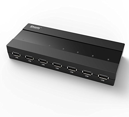 iDsonix superspeed 7 Port USB 2.0 External Hub with 5V2A Power Adapter(VIA VL812 Chipset) 7x LED Diagnosing Power and Activity for each Port