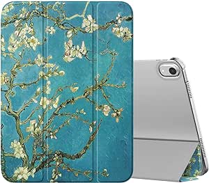 MoKo for iPad 10th Generation Case 2022, Slim Stand Hard PC Translucent Back Shell Smart Cover Case for iPad 10th Gen 10.9 inch 2022, Support Touch ID, Auto Wake/Sleep,Almond Blossom