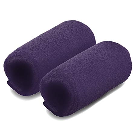Universal Crutch Hand Grip Covers - Luxurious Soft Fleece with Sculpted Memory Foam Cores (Purple) …
