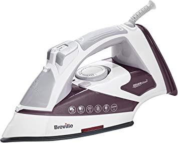 Breville VIN405 PowerSteam Advanced 3000W Steam Iron with Ceramic Soleplate, Plum