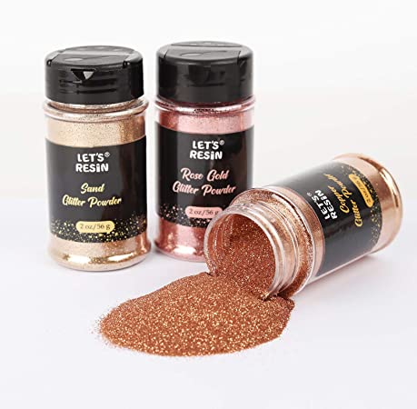 LET'S RESIN Metallic Fine Glitter Powder, 3 Colors Sequins Craft Glitter with Shaker Lid, Polyester Epoxy Glitter for Resin, Slime, Tumblers, Painting Arts, Nail Art