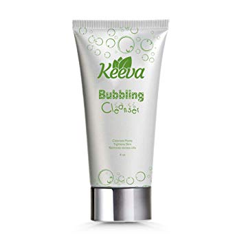 Keeva Organics Bubbling Facial Cleanser - Deep Cleaning Tea Tree Oil Formula with Proprietary Ingredients - For Severe Acne, Blemishes, Spots, Cystic Scars, and More - Face Wash or Body Wash