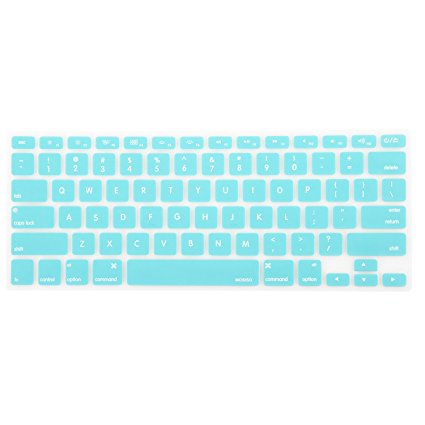 Mosiso Keyboard Cover for Macbook Pro 13 Inch, 15 Inch (with or without Retina Display, 2015 or Older Version) Macbook Air 13 Inch, Hot Blue