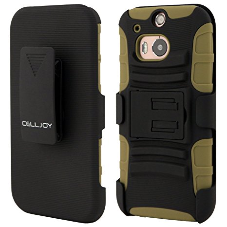 CellJoy® HTC One 2 M8 2014 Hard Case Protective [Future Armor] Ultra Fit Dual Protection Cover with Belt Clip Holster for HTC One M8 (Army Green)