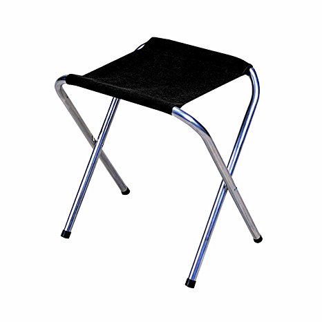 Stansport Folding Camp Stool (Black, 16 x 14-Inch)